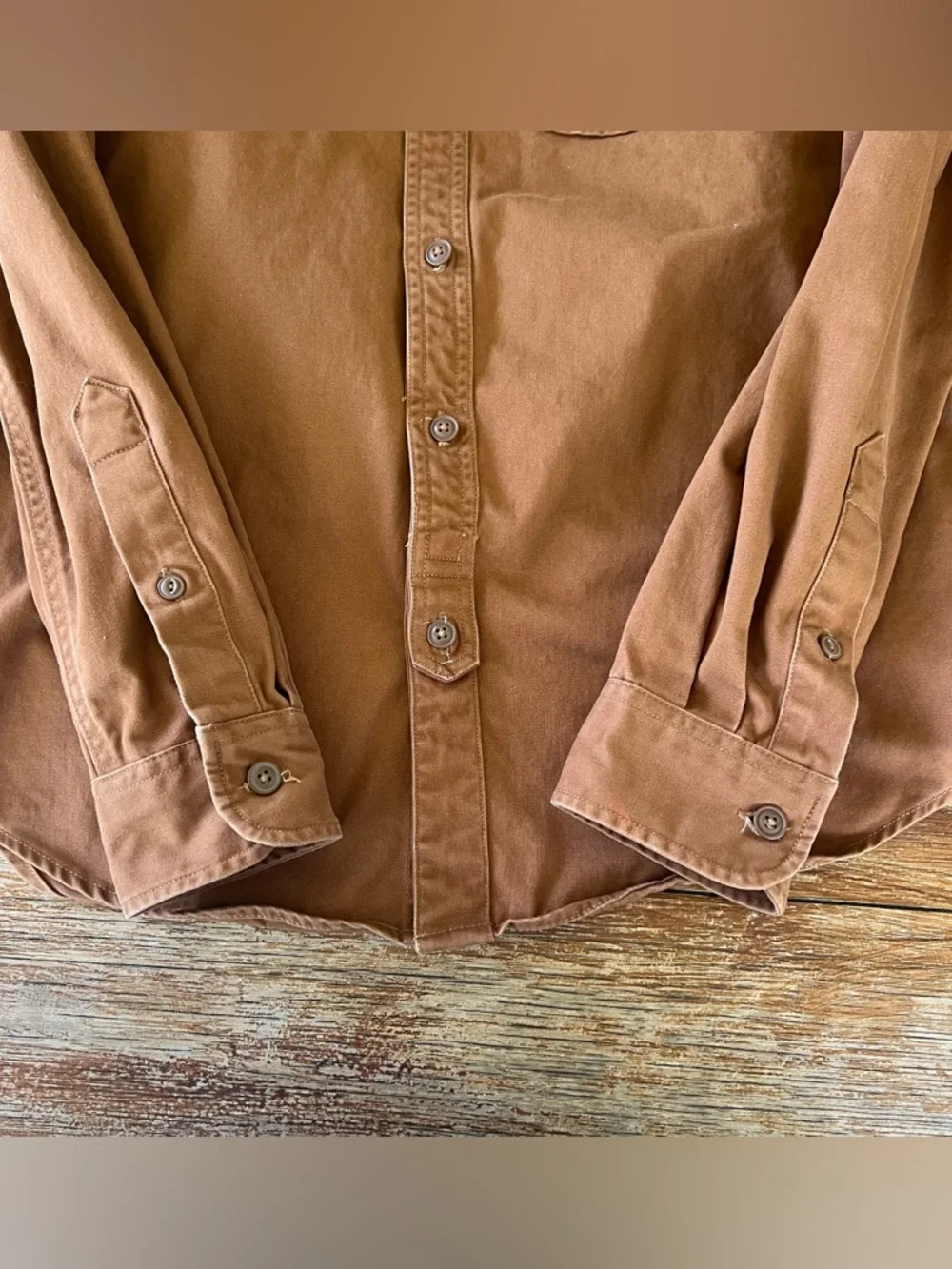 Old Navy Men’s Heavy Cotton Utility Button Up Shacket Brown Medium